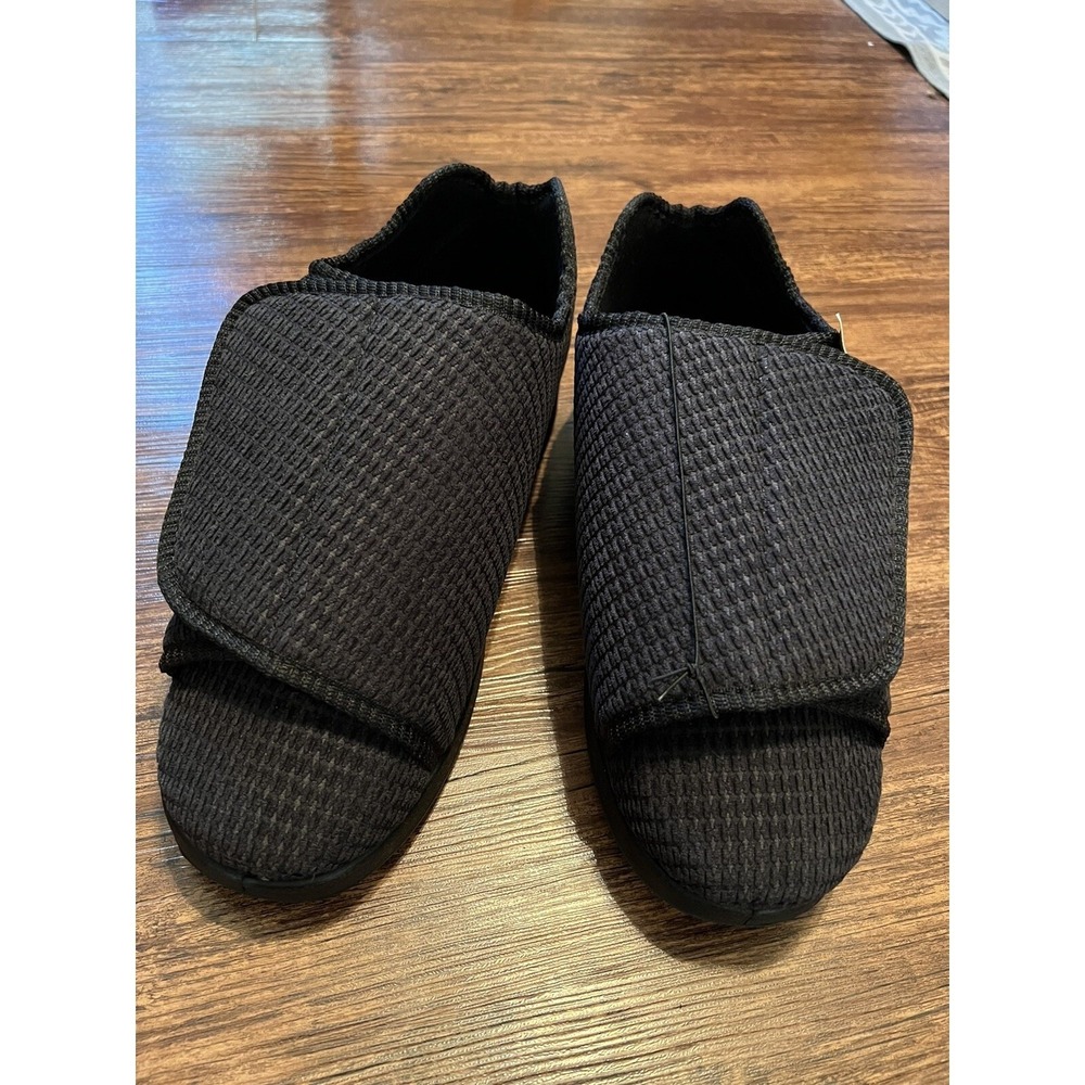 Silverts Sleepers Adjustable House Shoes Size M 10 W 12 Slip Resistant Black